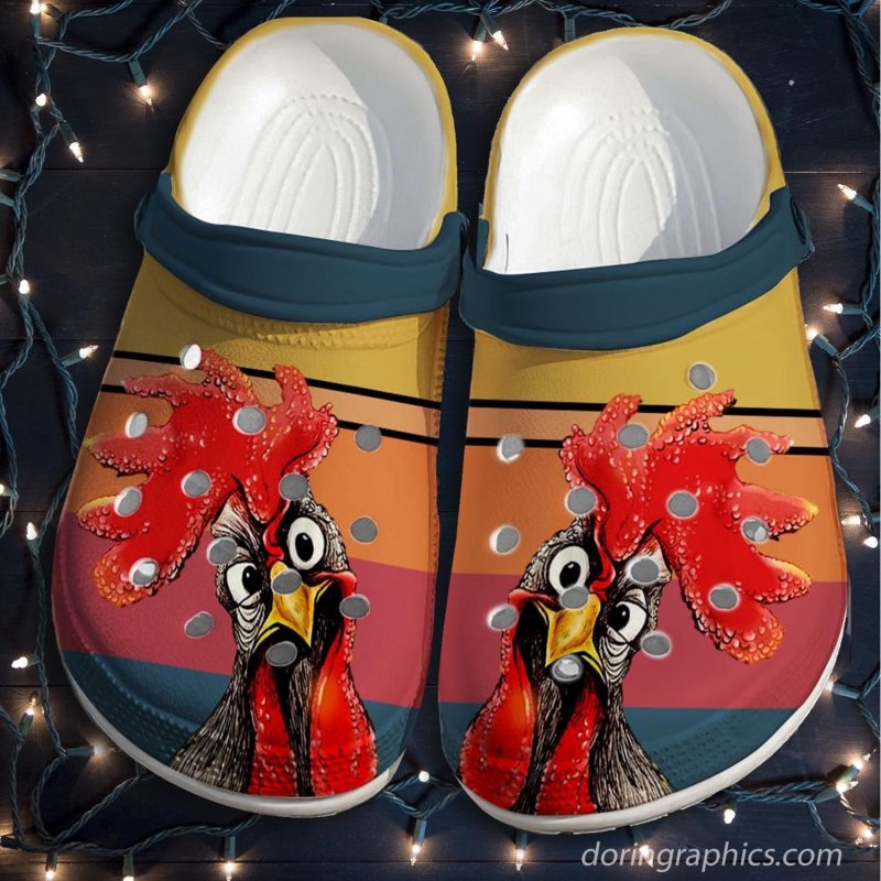 Chicken Looking Custom Shoes Clogs Funny – Stop Starting Look Chicken Shoe Christmas Gift For Women Men