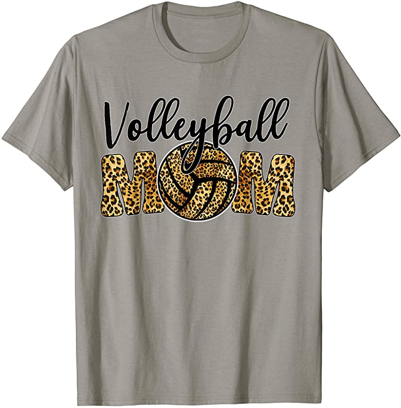 Volleyball Mom Leopard Funny Ball Mom Mother’s Day T-Shirt