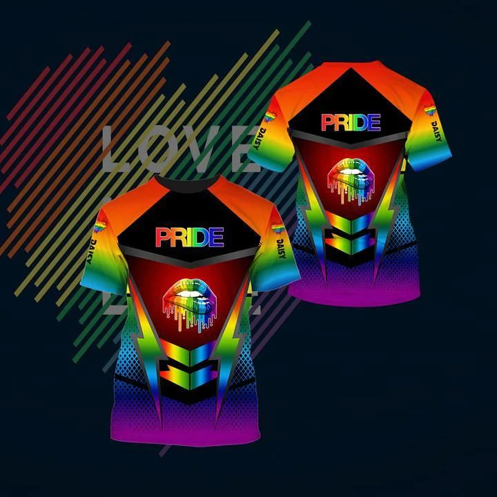 Personalized Rainbow Lips Shirt For Pride Month, Pride Lgbt Shirts 3D All Over Printed