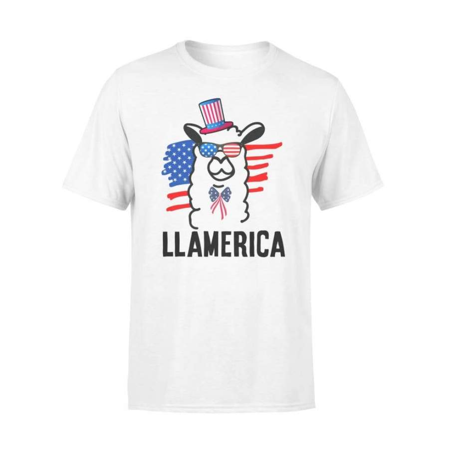 Llama Llamerica American Flag 4th of July Men – Standard T-shirt