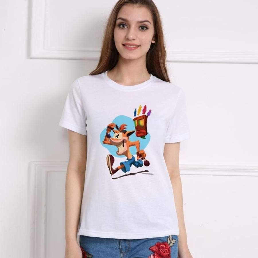 2019 Video Games Wolf T-Shirt Women Summer Hipster Cartoon Animal Printing Female Short Sleeve Tee Tops