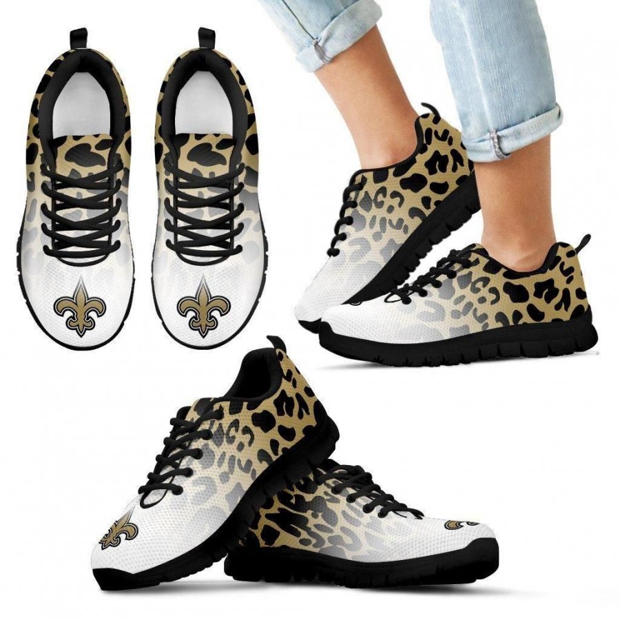 Leopard Pattern Awesome New Orleans Saints Sneakers #604