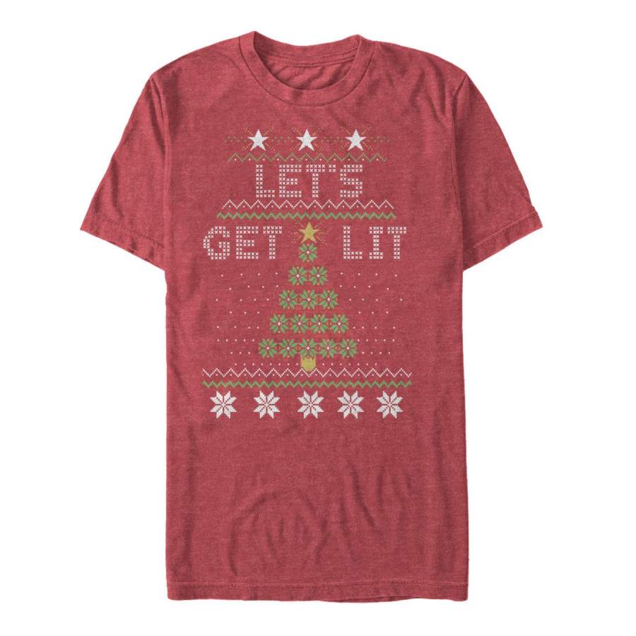 LOST GODS Men’s Christmas Let’s Get Lit Tree T-Shirt