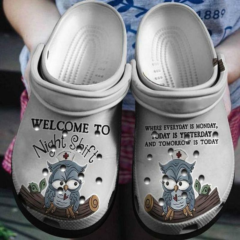 Welcome To Night Shift Nurses Personalized Gift For Lover Rubber clog Shoes Comfy Footwear