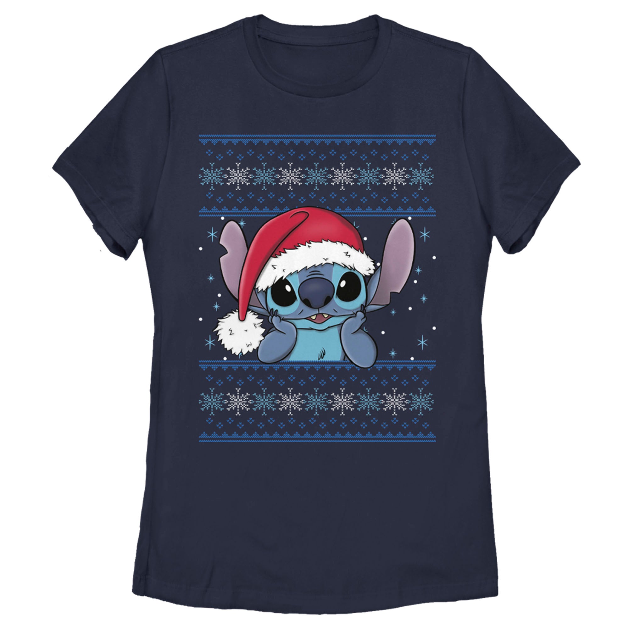 Women’S Lilo & Stitch Santa Hat Ugly Sweater T-Shirt