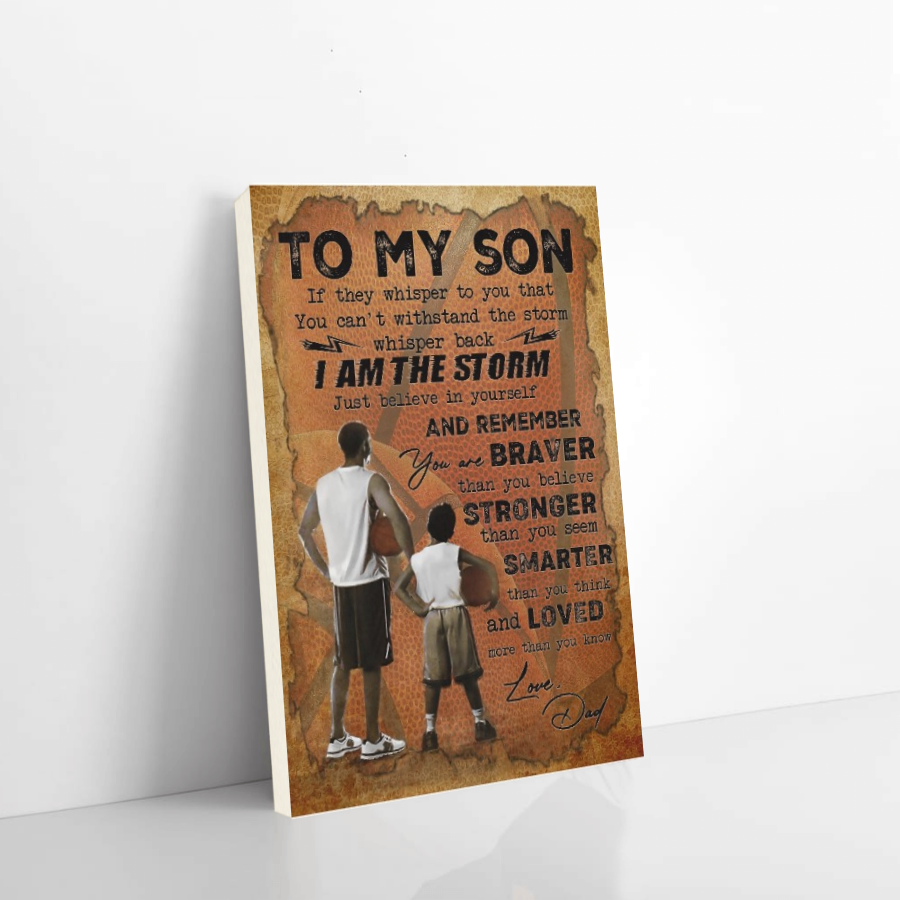 Basketball Canvas to my son i am the storm