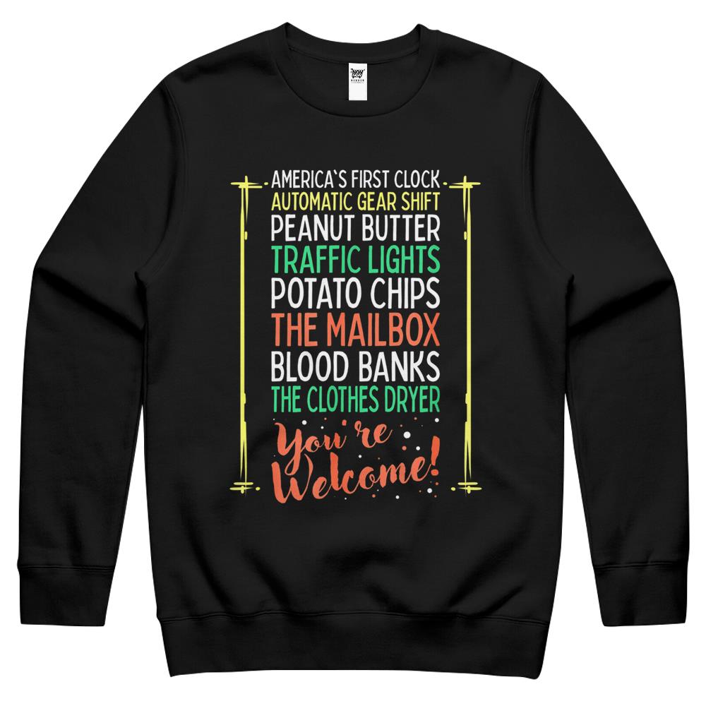 You’Re Welcome Black History Month Pride African Inventors Crewneck Sweatshirt