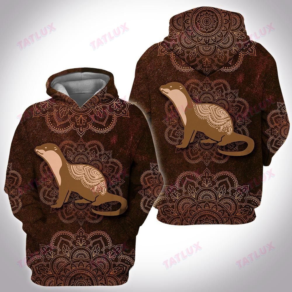 Animal Mandala Otter 3D All Over Printed Shirt, Sweatshirt, Hoodie, Bomber Jacket Size S – 5Xl