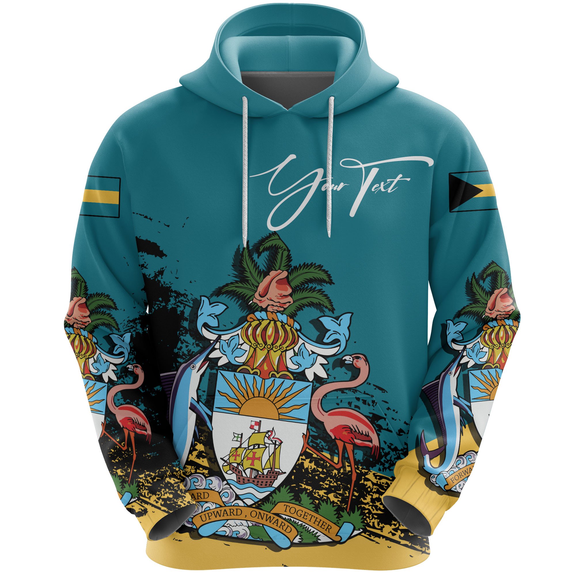 (Custom) The Bahamas Hoodie Flag Special Personal Signature A02