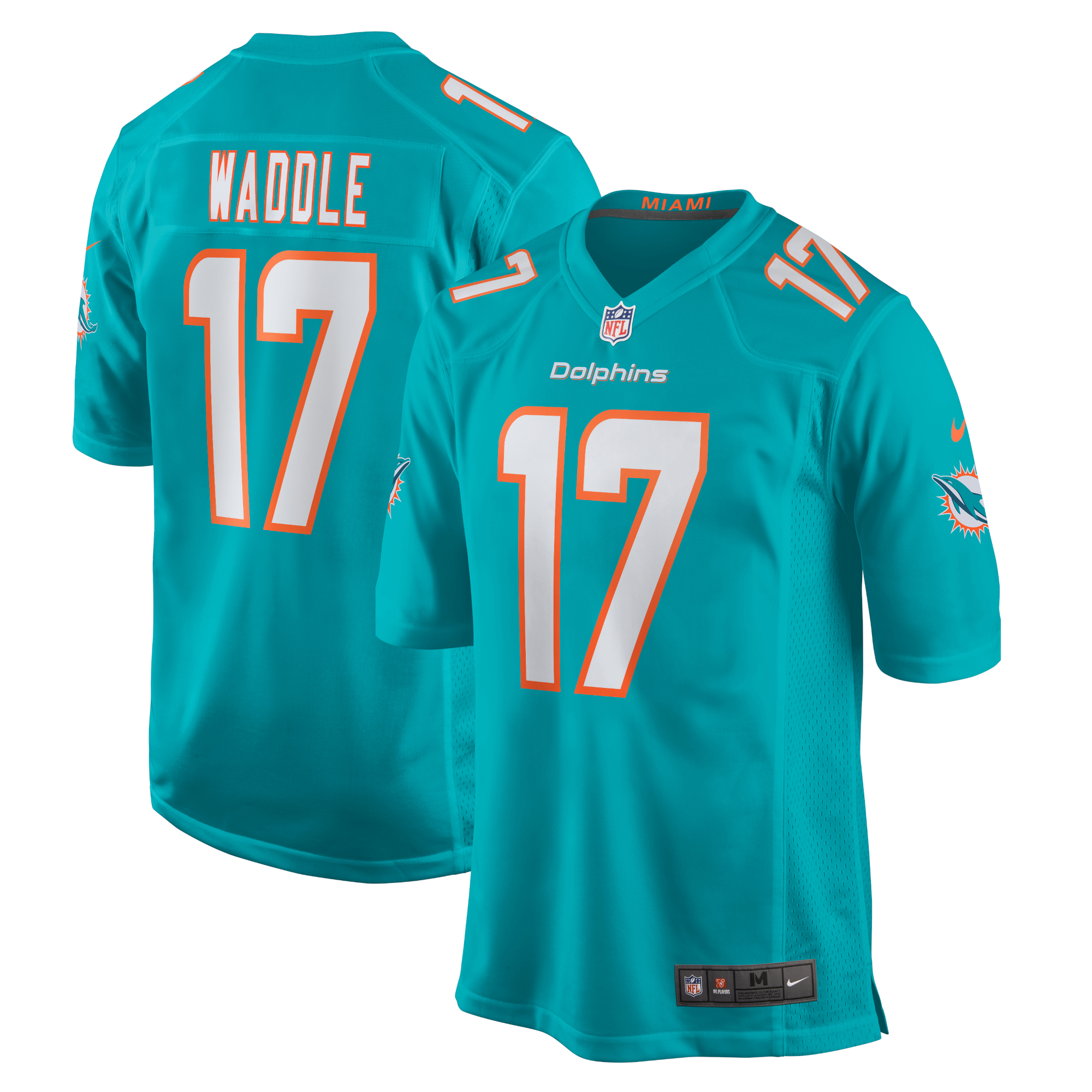 Jaylen Waddle Miami Dolphins Youth Game Jersey – Aqua