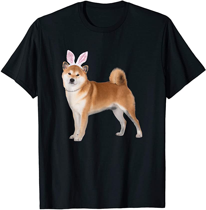 Shiba Inu Wearing Easter Bunny Ears Dog T-Shirt