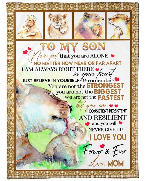 To My Son Consistent Persistent And Resilient Fleece Blanket Animals Gift For Family,Birthday,Daughter,Son,Lion Lovers Gift Home Decor Bedding Couch Sofa Soft And Comfy Cozy