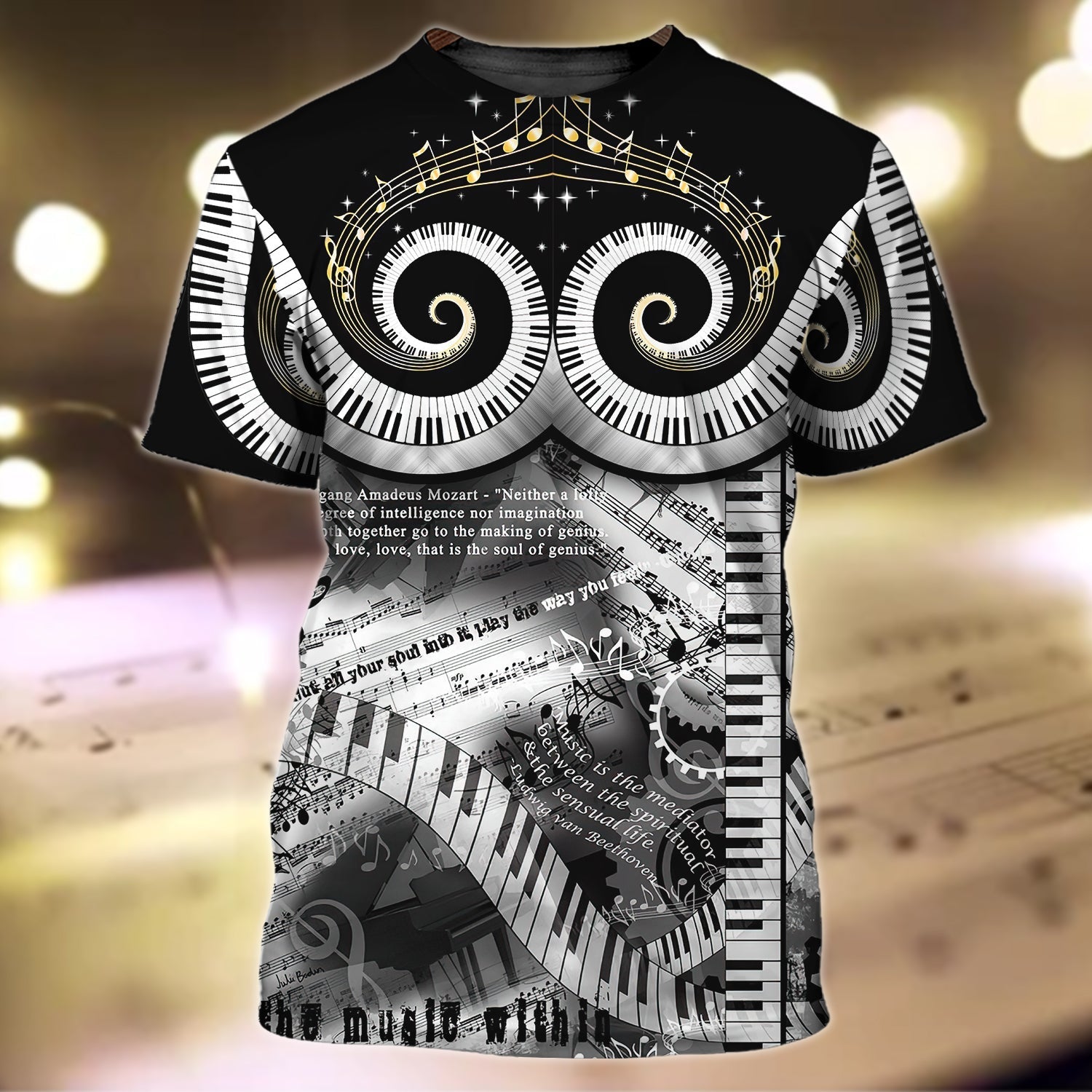 3D Full Printed Piano Shirts Men Women Pianist 3D Tshirt Gift To Piano Lovers