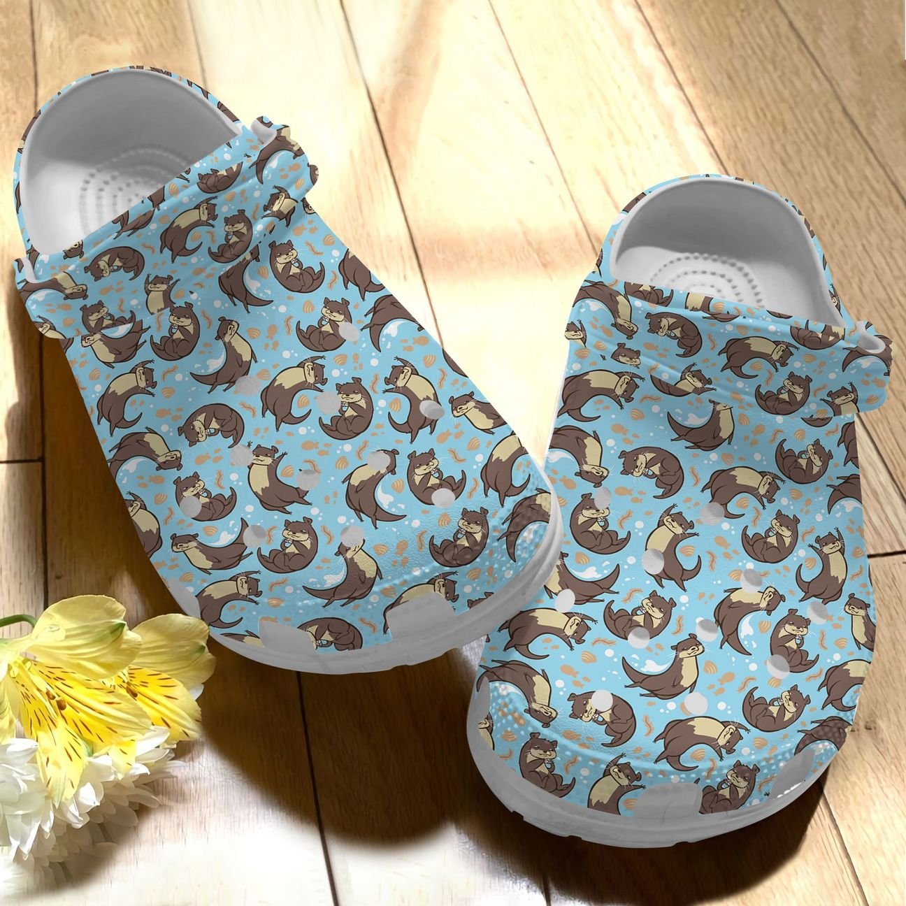 Otter Personalize Clog, Custom Name, Text, Fashion Style For Women, Men, Kid, Print 3D Cute Otters