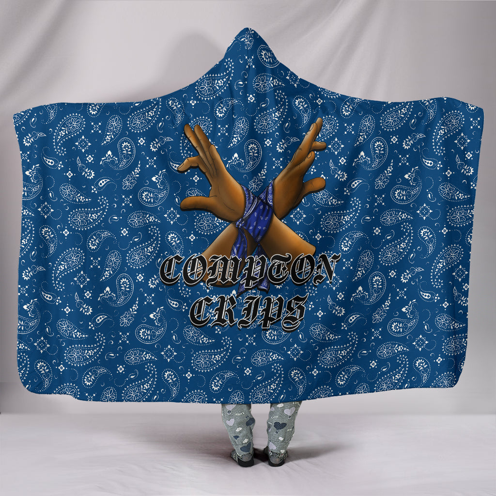 Compton Crips Gang Hooded Blanket – Blue Bandana Pattern A21