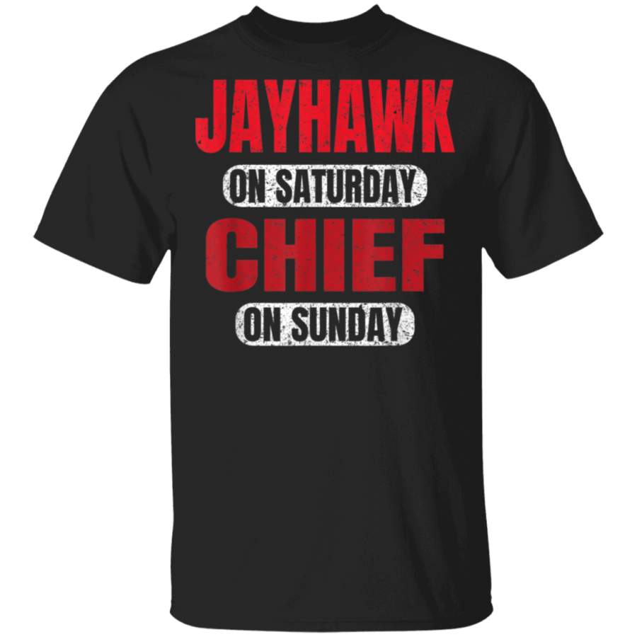 Jayhawk on Saturday Chief on Sunday Kansas City Funny Gift TShirt Kansas City Football T-Shirt