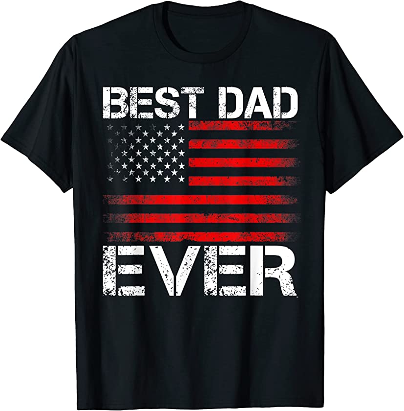 Best Dad Ever shirt – Vintage Daddy American Flag Father Day T-Shirt