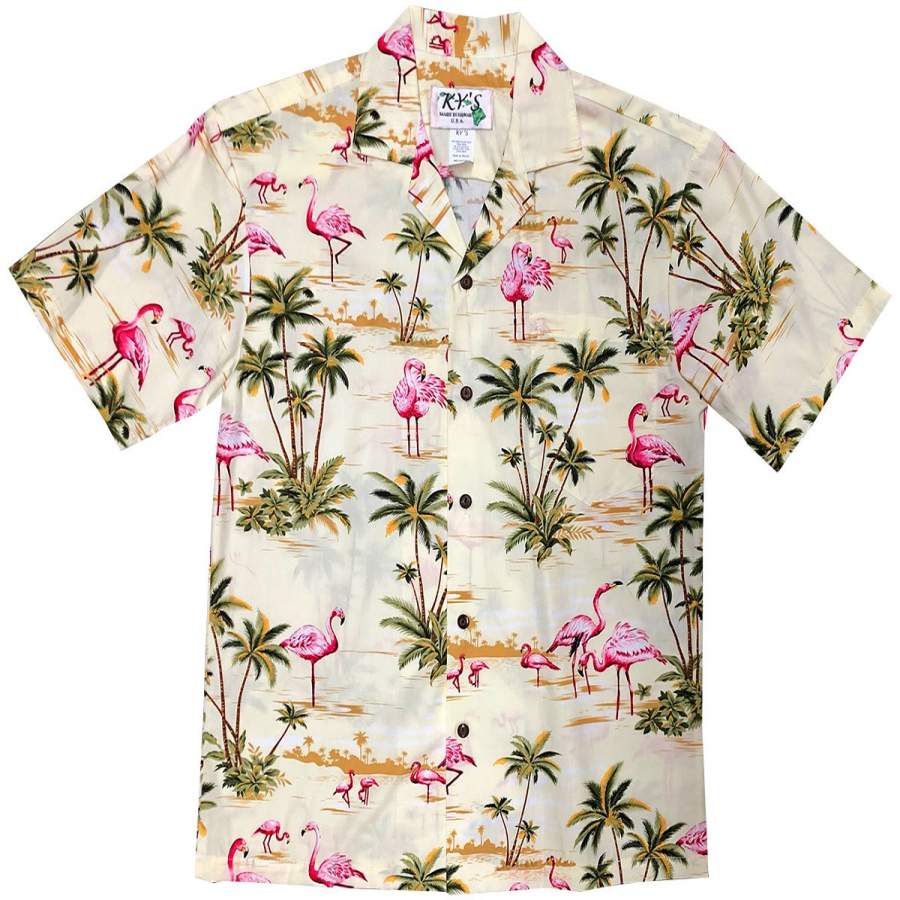 Flamingo Island Yellow Hawaii Shirt Ha11013