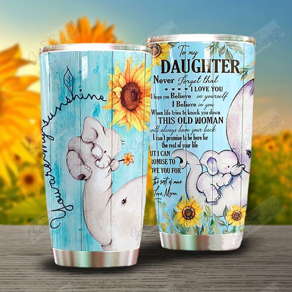 Personalized You Are My Sunshine Elephant Blue Gs-Cl-Ml2503 Stainless Steel Tumbler Customize Name, Text, Number