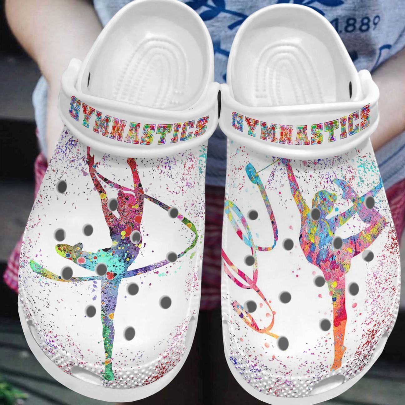 Gymnastics Personalized Clog, Custom Name, Text, Color, Number Fashion Style For Women, Men, Kid, Print 3D Gymnastic Girl