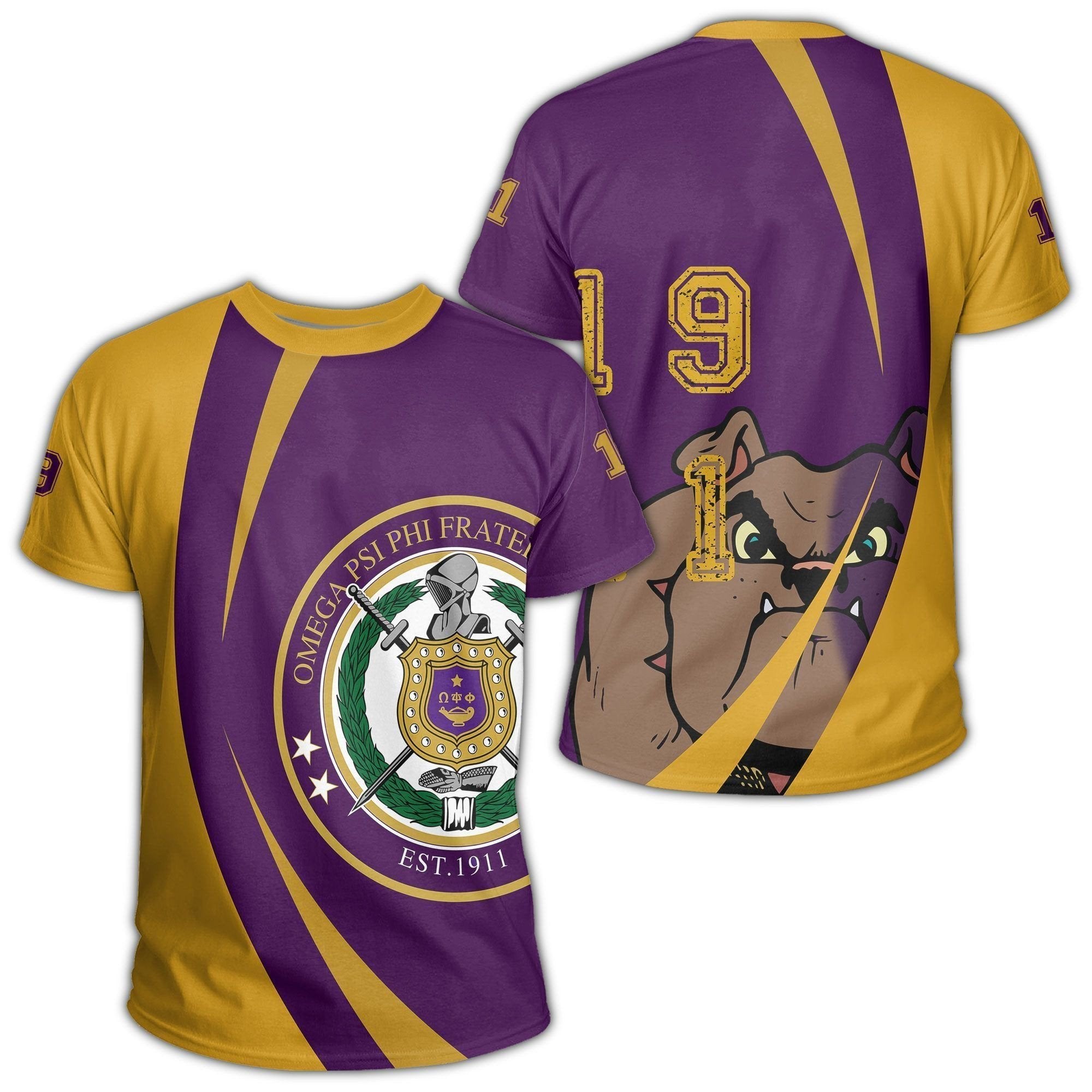 Fraternity Tshirt – Omega Psi Phi Bulldog Circle Tshirt