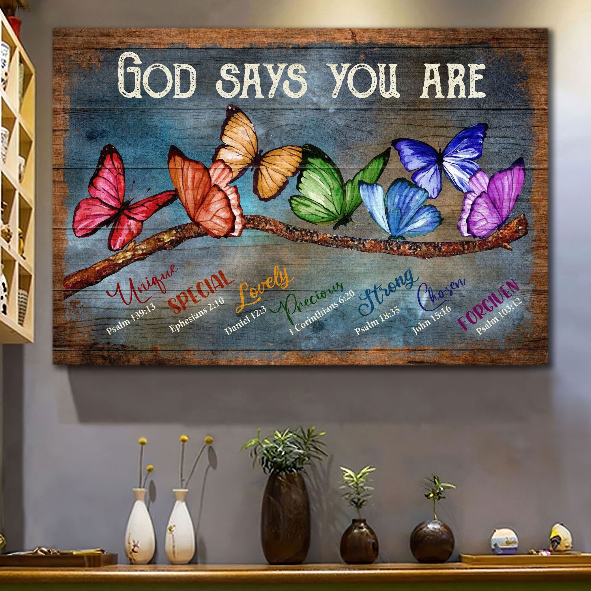 Butterfly God Says You Are Canvas Wall Art Living Room Bedroom Canvas Home Decor