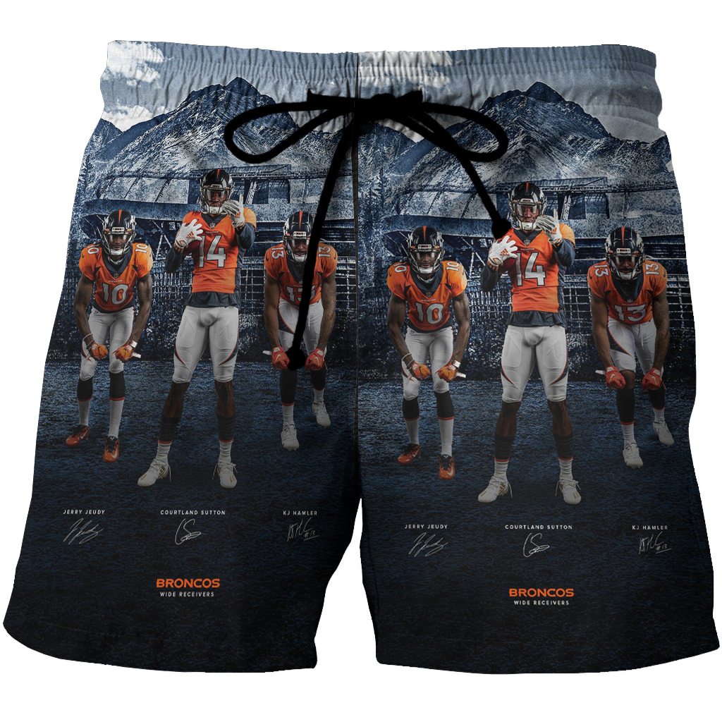 Denver Broncos All Players1 3D All Over Print Summer Beach Hawaiian Short