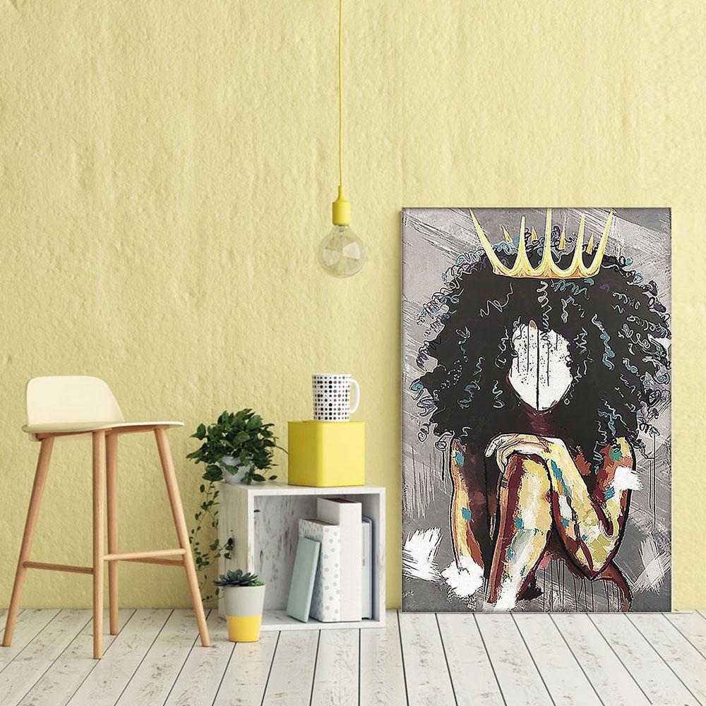 South Africa Canvas Prints Amazing Melanin Poster Prints Praying Queen African King Delightful Bedroom Wall Decor