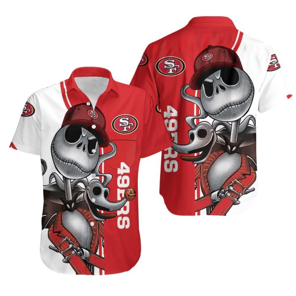 Beach Shirt San Francisco 49Ers Jack Skellington And Zero Hawaiian Shirt