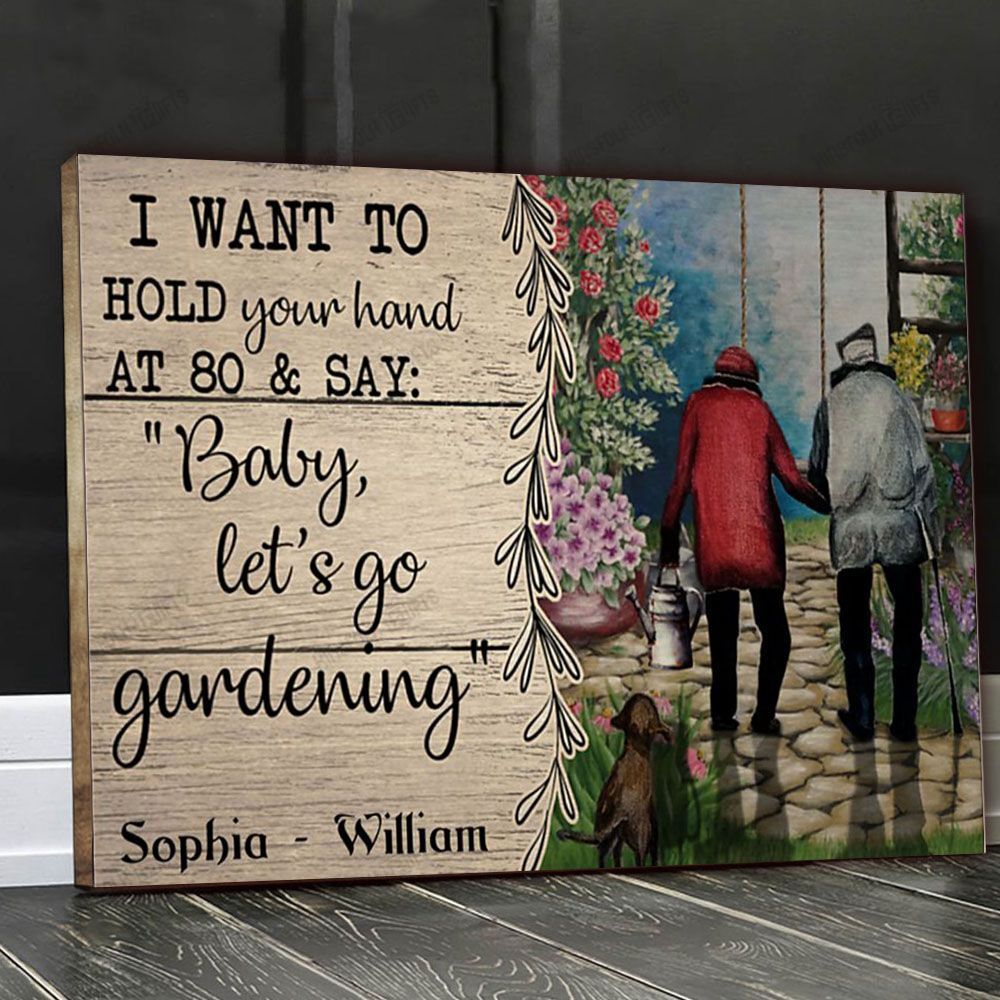 Old Couple Gardening Personalized Canvas Poster Wall Art, Poster Print, Canvas Print Wall Decor