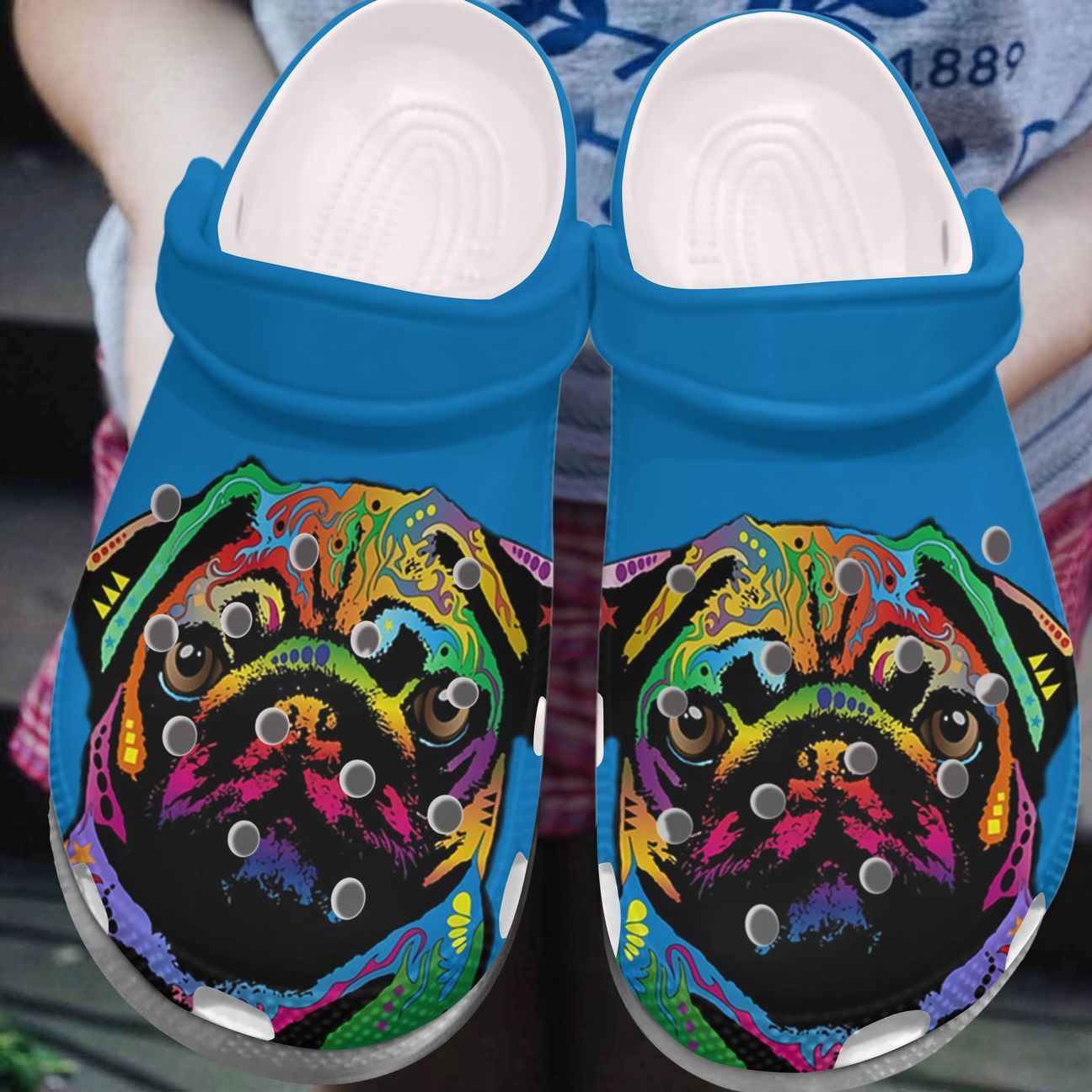 Pug Personalized Clog, Custom Name, Text, Color, Number Fashion Style For Women, Men, Kid, Print 3D Colorful Pug