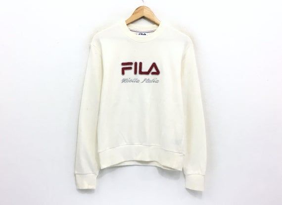 Fila Crewneck Shirt Big Spell Out Logo Shirt Biela Italia Fashion Style Smal Streetwear Hip Hop Urban Fashion Shirt