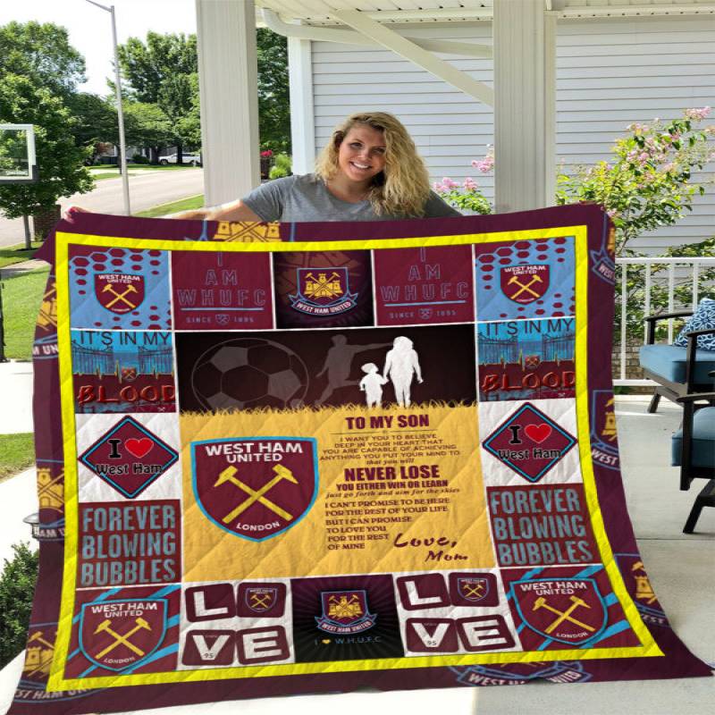 West Ham United F.C – To My Son – Love Mom Quilt Blanket