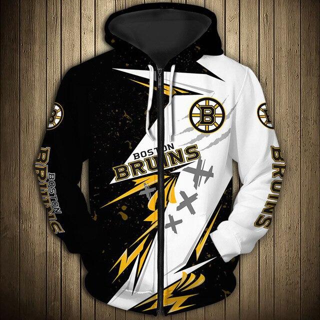 Boston Bruins Graffiti Casual Zipper Hoodie