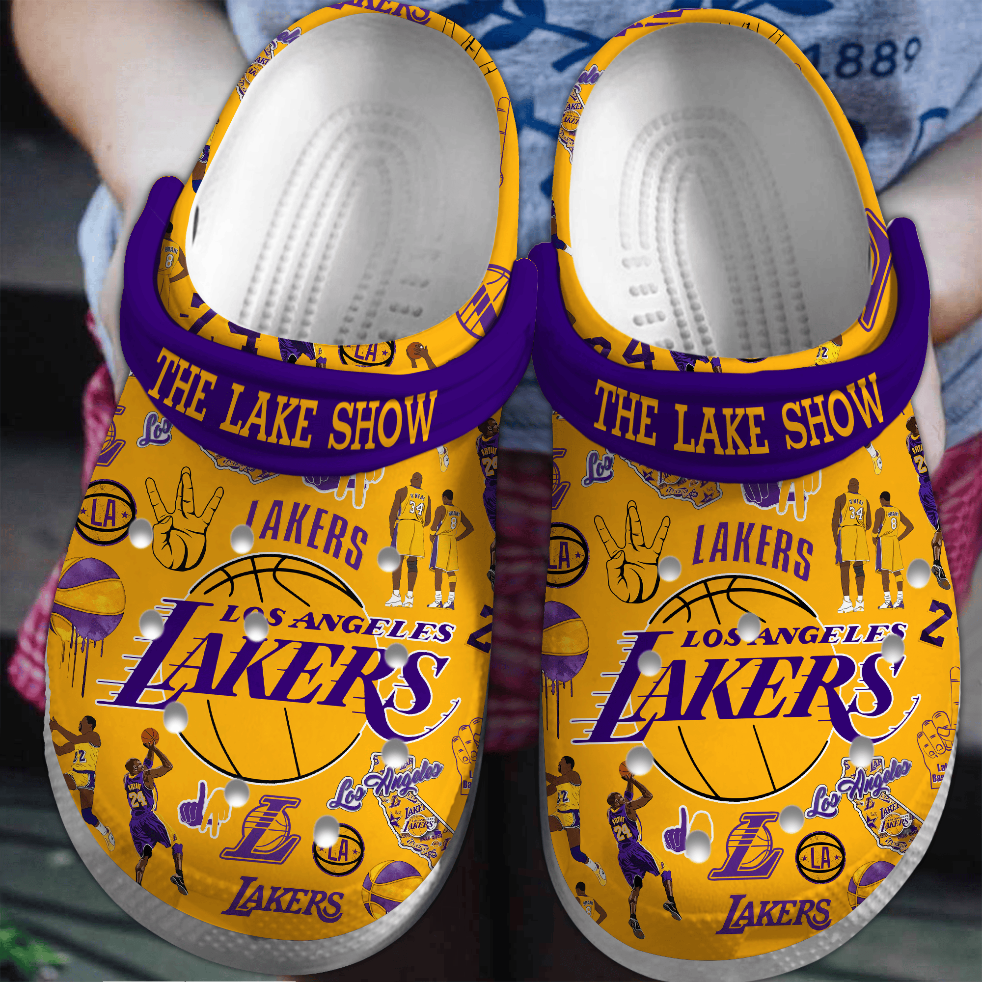 Los Angeles Lakers Basketball NBA Sport Crocss Crocband Clogs Shoes Comfortable For Men Women and Kids