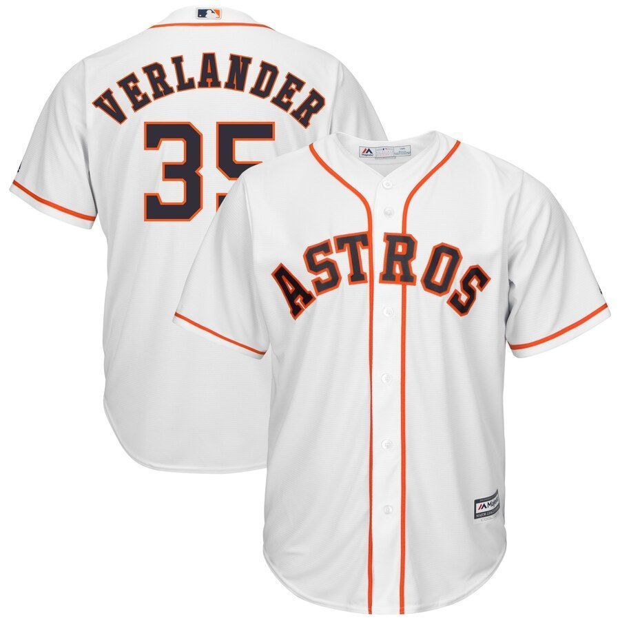 Justin Verlander Houston Astros Majestic Home Cool Base Player Jersey White 2019