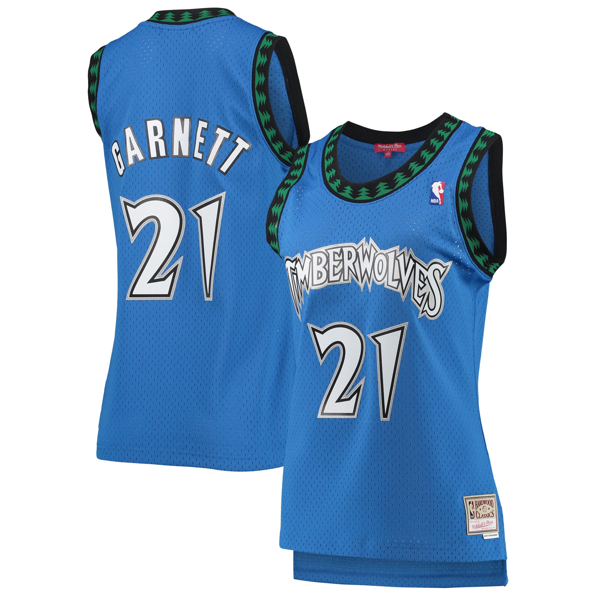 Women's Mitchell & Ness Kevin Garnett Blue Minnesota Timberwolves Hardwood Classics Swingman Jersey