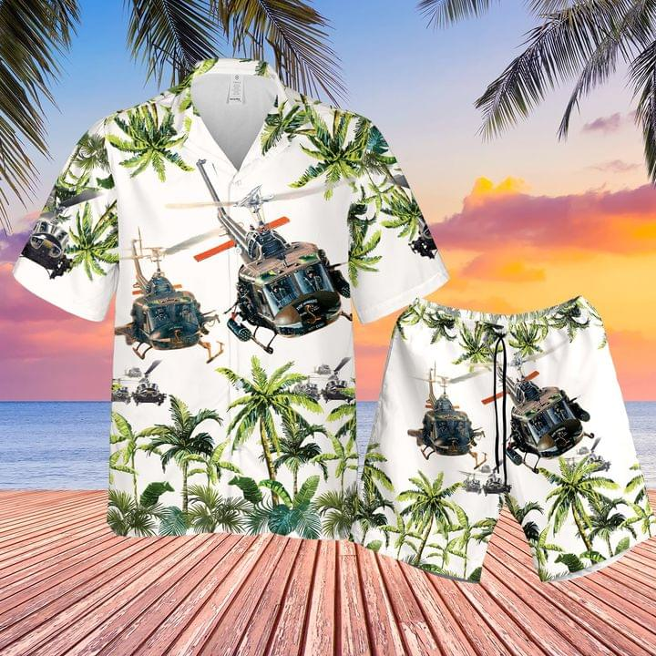 United States Army Huey Helicopter Set Hawaiian Shirt Pre11112