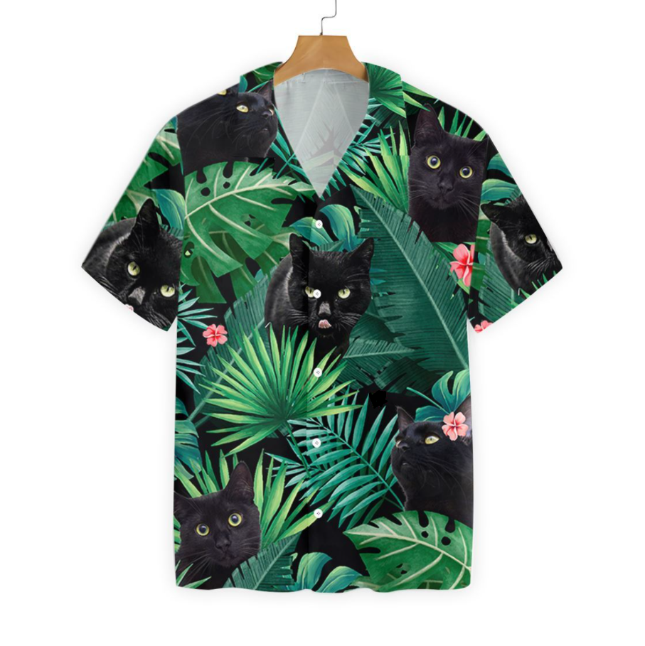 Tropical Black Cat Hawaii Shirt Ha103501