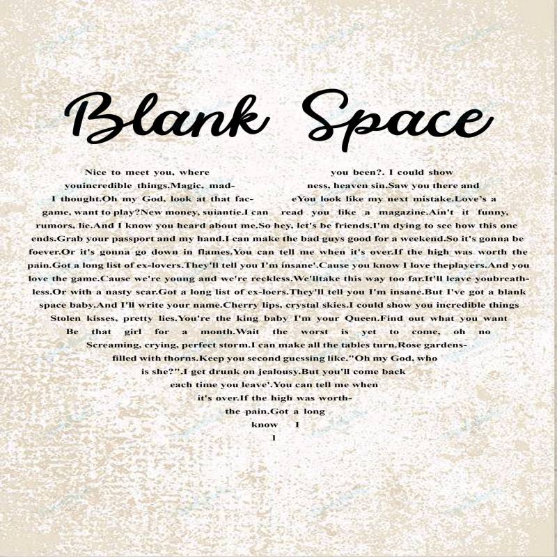 Blank Space Poster – MrDad Store