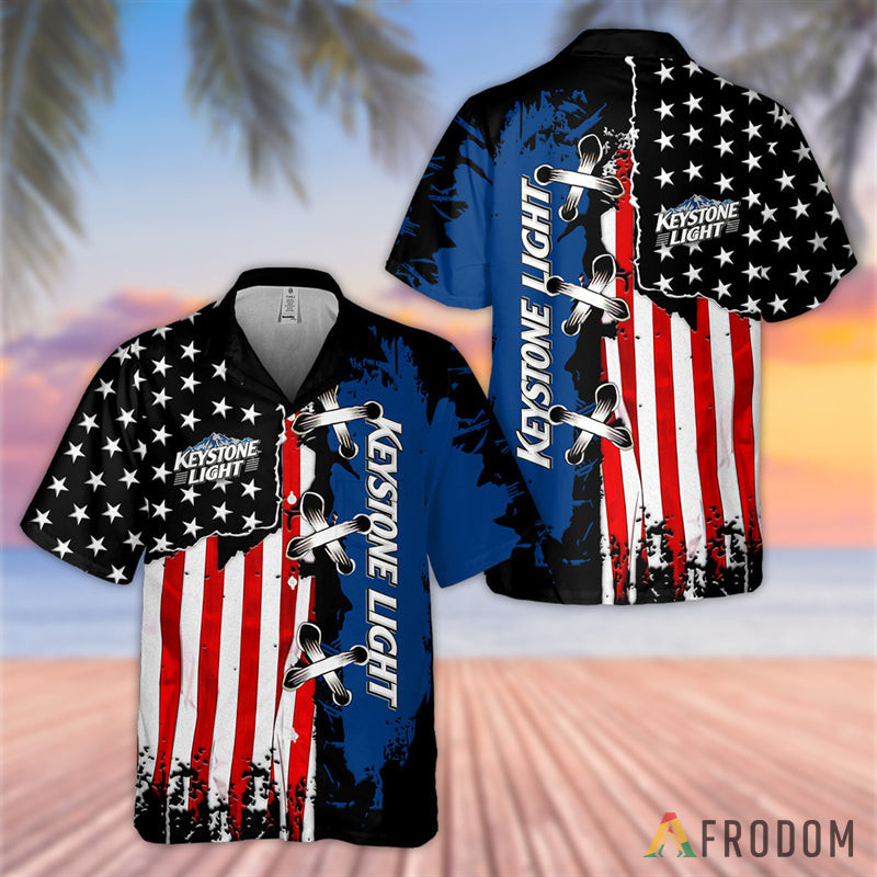 Usa Flag Keystone Light Hawaii Shirts For Men And Women Ha39175