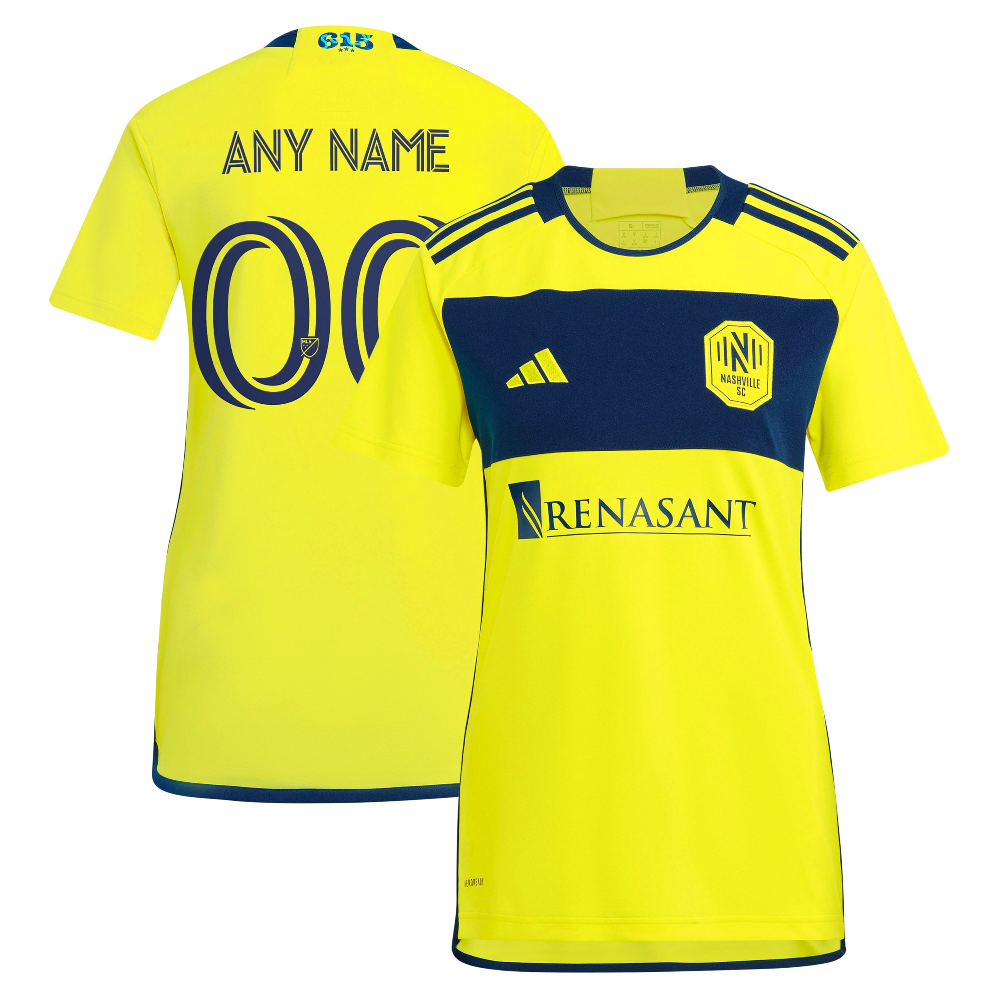 Nashville SC Women's 2024 The 615 Kit Replica Custom Jersey – Yellow