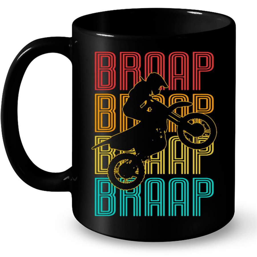 Braap Braap Braap Braap Biker Motobike, Classic Vintage – Full-Wrap Coffee Black Mug