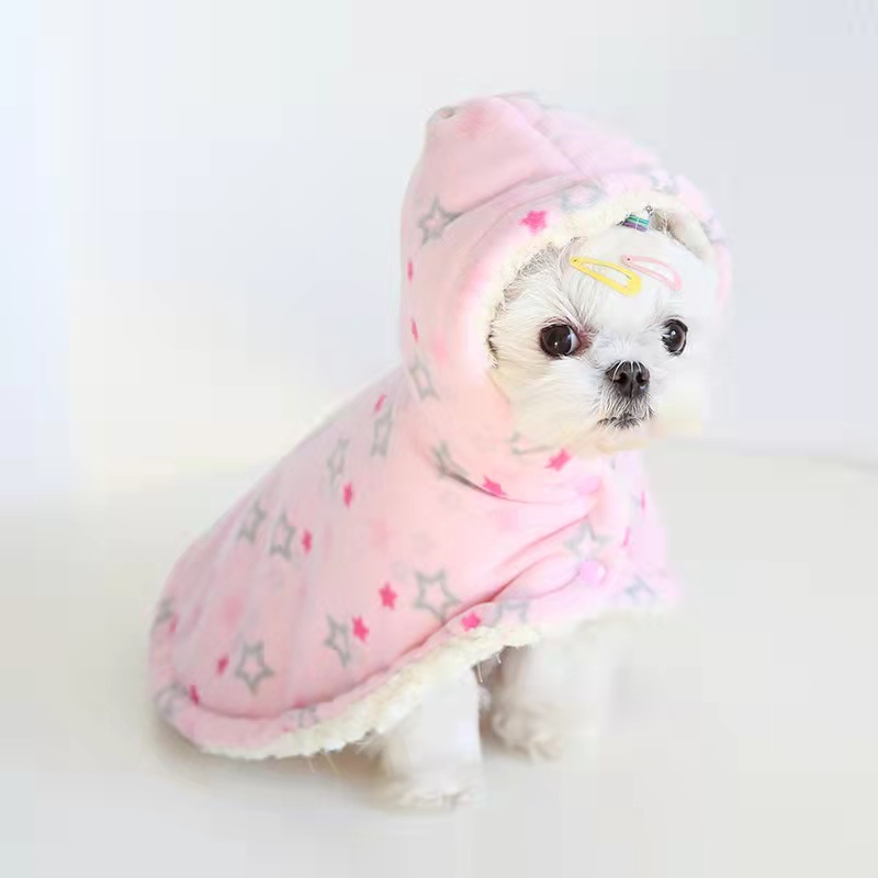 Pet Clothes Double Faced Velvet Nightgown Cute Comfortable Towel Hoodies Blanket Pajamas Thicken Loungewear Puppy Poodle alx