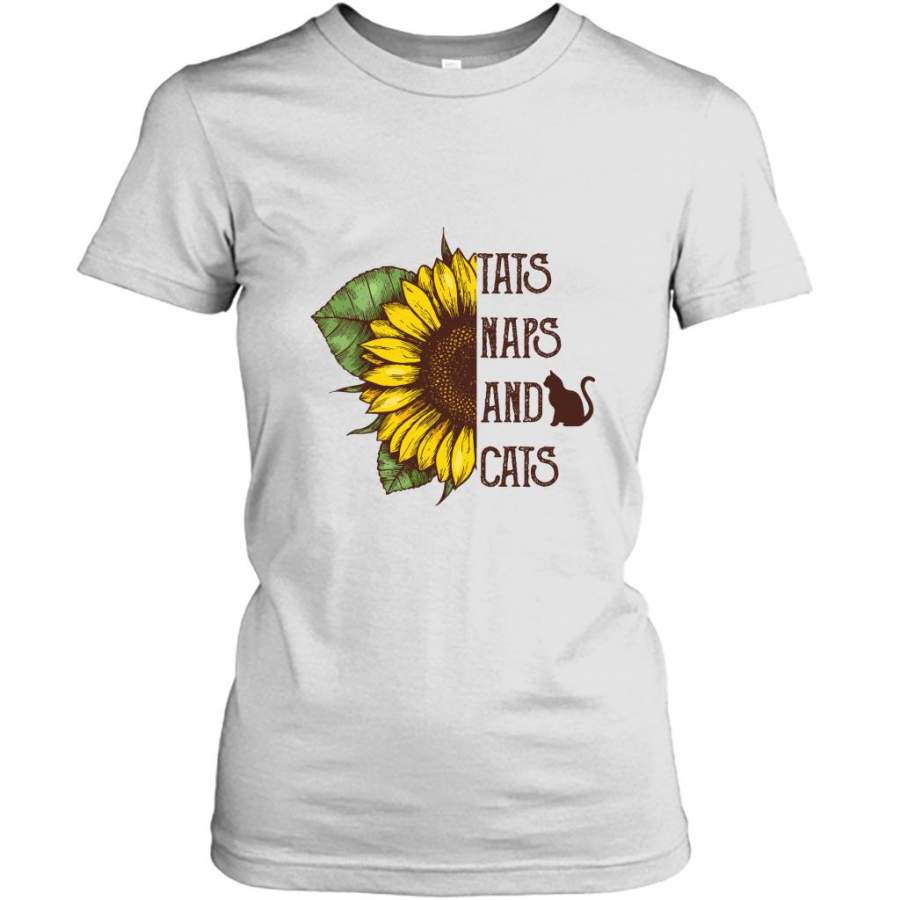 Tats Naps And Cats, Sunflower Vintage Classic – Gildan Women Shirt