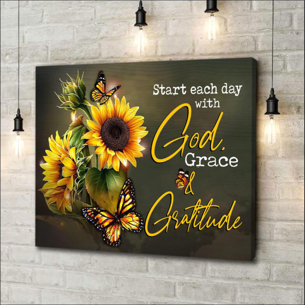 Butterfly Poster Wall Art – God, Grace And Gratitude, Home Decor Poster, Poster Gift Decor