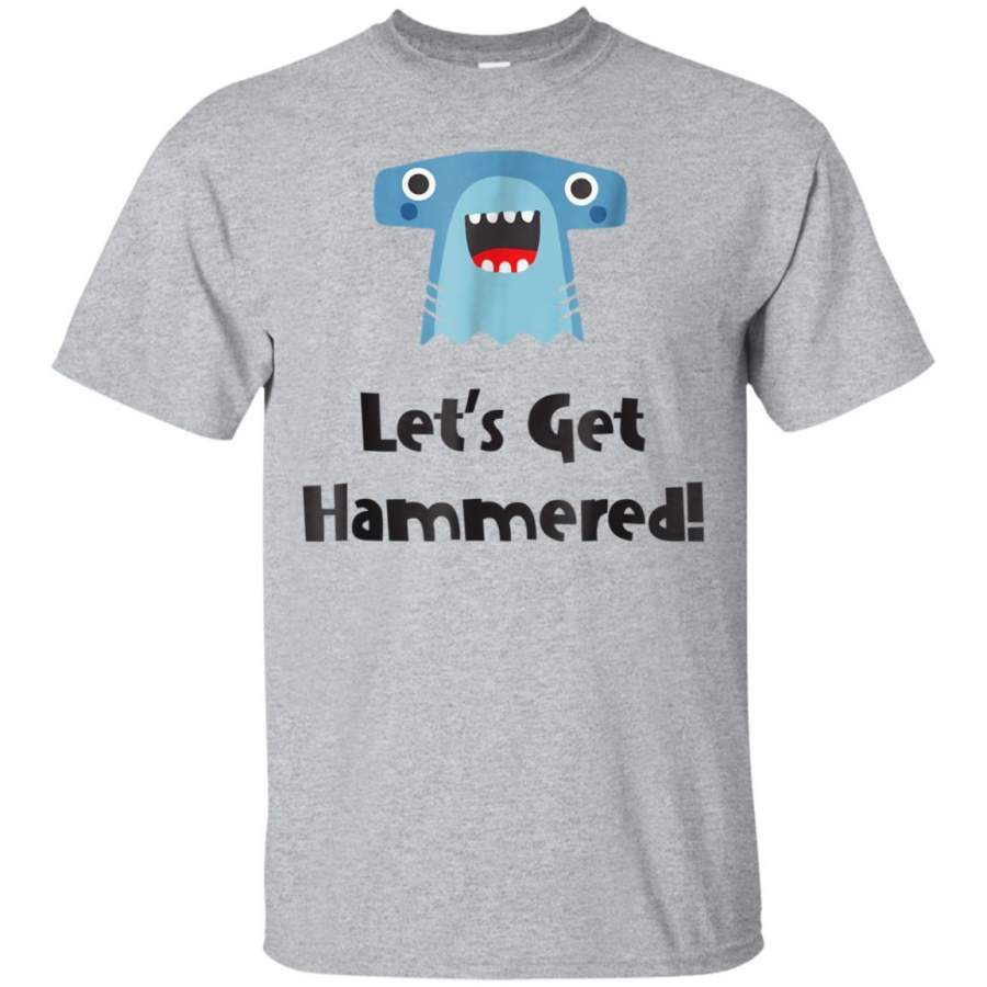 AGR Lets Get Hammered Shark Drinking Tshirt For Men  Women Jaq T-shirt