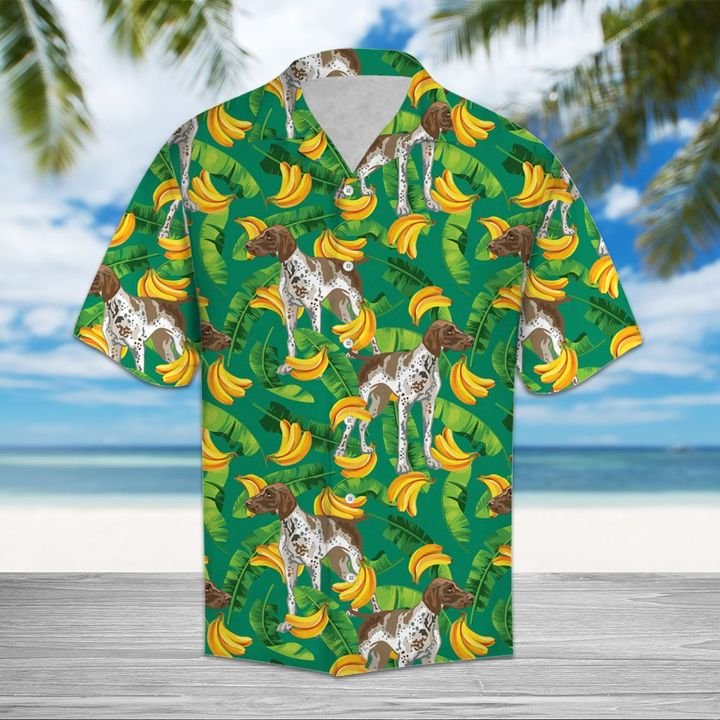 Tropical Banana German Shorthaired Pointer Hawaiian Shirt Summer Button Up For Men, Women, Couple