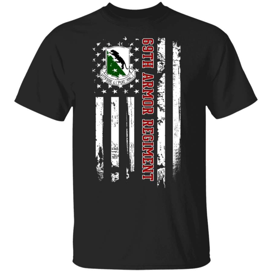 69th Armor Regiment Veteran American Flag Father’s Day Veteran’s Day Tshirt