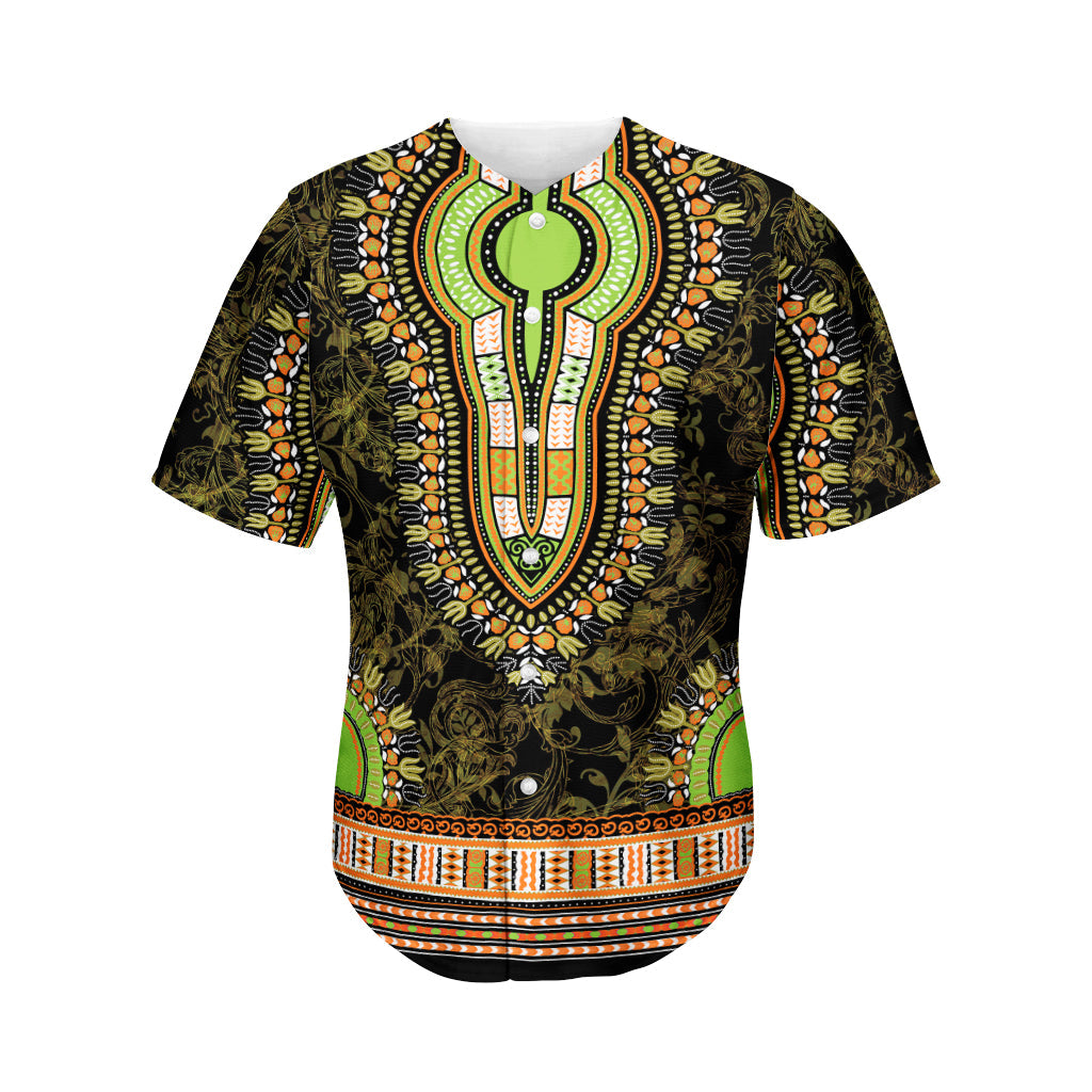 Orange And Black African Dashiki Print Men’S Baseball Jersey 3D Print